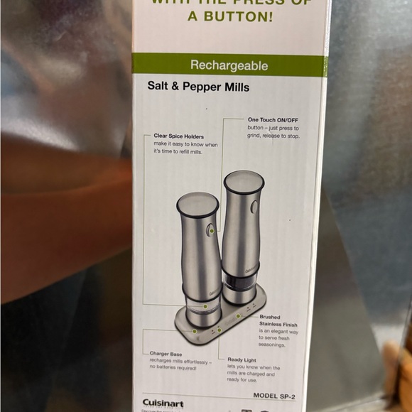 Cuisinart Silver Rechargeable Salt & Pepper Mills - Picture 3 of 3